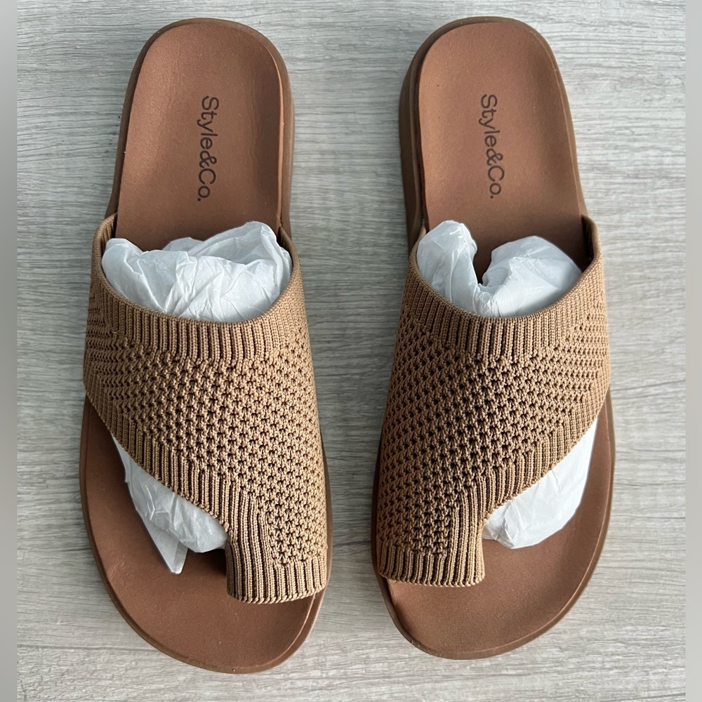 Style & Co Women's Mayyze Flat Sandals Tan Size 6.5